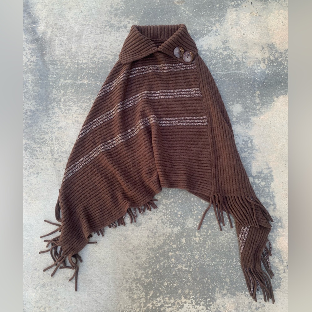 Stripe y2k asymmetrical poncho